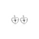 Mengjinyuan pt950 platinum earrings, love platinum simple glossy earrings, birthday gift for girlfriend, heart-shaped earrings - about 0.7g