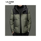 LILANZ Men's Fashion Business Casual Hooded White Duck Down Jacket Middle-aged Winter Warm Jacket Thick Men's Short Black 14XL (190)