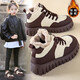 RICKY JORDAN Girls' Cotton Shoes Winter 2025 New Children's Velvet Snow Boots Warm Middle and Large Children's Sports Winter Shoes Girls' Cotton Boots Brown Upgraded Cotton Shoes 37