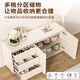 Yong Huan all solid wood cream style sideboard against the wall one-piece modern simple drawer cabinet living room storage cabinet new kitchen cabinet 100x40x80CM# solid wood ecological board thickened backboard anti-collision curved sideboard self-installation