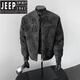 JEEP SPIRIT Maillard Chaqueta Corta De Algodón Marrón Chaqueta De Algodón con Cuello Alto Engrosado De Terciopelo De Invierno para Hombre Chaqueta De Moto Americana Chaqueta Negra L