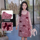Disney girls' vest dress winter velvet thickened dress children's skirt autumn and winter TD4ES031 pink 140