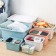 Desktop storage box, portable storage box, household storage box, snacks, toys, toiletries storage box, small size 15L blue