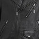 COACH Solid Color Glossy Cuban Collar Zip Closure Leather Jacket Men's Black Black M