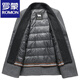 Lomon wool woolen coat for men, down lining, double-sided woolen scarf collar, casual middle-aged dad autumn and winter coat, light gray M