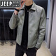 JEEP SPIRIT leather jacket for men 2025 new trendy brand trendy handsome plus velvet thickened motorcycle leather jacket for men in autumn and winter PU10 black single style M 90-105Jin Jin is equal to about 0.5 kg