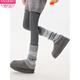 Modal gray Fair Isle knitted socks for women in autumn and winter, thickened warm wool with snow boots, retro stacked calf covers, light gray, sheep wool content about 9%, 1 pair, one size fits all, add to favorites and receive priority delivery