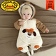 G.duck baby quilted one-piece suit for men and women in autumn and winter, thickened and warm, full moon, cute crawling suit, winter clothing, outdoor clothing 66, weight 10-14Jin Jin is equal to 0.5 kg, one size fits all, big-eared puppy, quilted one-piece cotton suit