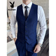 Playboy high-end brand groomsmen suit brothers group outfit wedding dress men's suit vest shirt pants four-piece suit vest black vest 4XL 175-195Jin Jin equals 0.5 kg