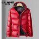 LILANZ Men's 25 Winter New Red Hooded Down Jacket Thickened Warm New Year's Clothing Festive Jacket Men's Fashion Black M 170