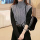 The same style in the mall, elegant reversible vest, loose turtleneck, stacked top, fashionable and versatile pullover sweater for women, gray M, recommended 90-120 Jin Jin equals 0.5 kg