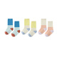 Papa three pairs of spring baby socks for men and women, new color matching comfortable baby mid-calf socks, color matching 3 pairs, 3-6 months 10cm