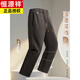 恒源祥羊毛混纺秋冬款男士休闲裤直筒宽松运动休闲裤松紧腰加厚男裤子 棕色 L 建议127-140斤左右