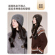 JIUMU yak velvet hat for women in autumn and winter, thickened and warm, versatile ear protection, brown knitted woolen cap, dark coffee, one size fits all (56-60cm)