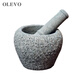 Olevo retro bluestone stone mortar garlic pounder medicine jar stone cup household food supplement grinder bowl old-fashioned garlic press mortar outer diameter 12cm small size