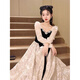 Summer evening dress for women, high-end light luxury, dignified and decent, black banquet temperament, socialite's birthday and adult ceremony costume, black XS recommended 75-85Jin Jin is equal to 0.5kg