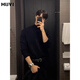 Muweide velvet half turtleneck bottoming long-sleeved shirt for men in autumn basic wear with mature and stable casual men's sweatshirt black 90% of buyers choose XL recommended 125-140 Jin Jin equals 0.5 kg