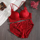Triumph Zodiac Year Bra Set Women's Red Small Breast Push Up Thickened 2026 Beautiful Back Sexy Front Button Bra Set Retro Red Set 80A 36