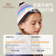YEEHOO children's autumn and winter hat children's knitted windproof ear protection woolen hat warm hat striped contrasting color knitted hat No Specifications
