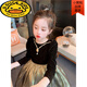 G.duck Girls Dress Autumn and Winter Birthday Dress Princess Dress Autumn Halloween Children's Costume Girls 2025 New Champagne Color 100 cm