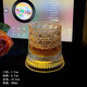 Luminous rotating whiskey glass, beautiful rotating decompression wine glass, tumbler, 360-degree rotating diamond cup, free luminous coaster