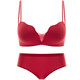 AS ONE Red Underwear Zodiac Year of the Horse Women's Small Breasts Push Up to Show Bigger Sexy Bra Panties Wedding Women's Bra Set Red-Set-Enhance Curves 70A 32 (Push-up Model in the Popular Year)
