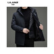 LILANZ winter high-end white duck down hooded jacket for young men fashionable versatile warm down jacket men casual thickened black 6907 removable liner 14XL (195)
