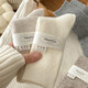 Thick wool socks for women in autumn and winter, mid-calf socks with velvet and thickening to keep warm, plush postpartum sleep socks, winter pile socks, white, beige, light gray, dark gray and black, 5 pairs, one size fits all, thickened wool, warm and not bulky
