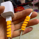 Data Cable Protective Sleeve Threaded Short Cable Winder Solid Color Headphone Cable Storage Anti-Breaking Mobile Phone Charging Cable Universal Data Cable Protective Sleeve - White 8 Pack