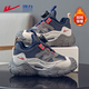 Warrior children's shoes, boys' velvet sports shoes, autumn and winter children's warm cotton shoes WZ-C088L light gray/dark blue/grey 32