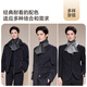 JIUMU 100% Cashmere Small Scarf Men's Autumn and Winter Warm Scarf Short Scarf for Boys Birthday Gift Gift Box Dark Gray