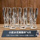 CLCEY high-end engraved large glass beer mug home creative European thickened craft beer mug large capacity 500ml ice flower style beer mug (330ml) 6-piece set