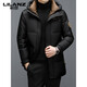 LILANZ men's mid-length down jacket winter high-end brand white duck down hooded fashionable men's jacket khaki M