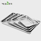 Fantasy stainless steel square plate with mesh deep and shallow tray rectangular draining separator oil filter tray square 35x35x2.5cm with 304 filter