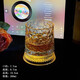 Luminous rotating whiskey glass, beautiful rotating decompression wine glass, tumbler, 360-degree rotating diamond cup, free luminous coaster