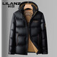 LILANZ Men's 25 Winter New Red Hooded Down Jacket Thickened Warm New Year's Clothing Festive Jacket Men's Fashion Black M 170