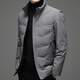 Snow Flying (SNOWFLYING) high-end down jacket men's 2025 winter new stand-up collar white duck down short thickened casual winter warm jacket gray