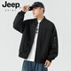 JEEP SPIRIT Chaqueta bomber retro americana para hombre, nuevo diseño de calle, ropa de trabajo holgada y bonita, uniforme de béisbol negro J339 M