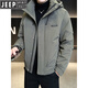 JEEP Jeep Hooded Down Jacket Men's Winter Men's Clothing 2025 New Workwear Cold Weather Clothing Thickened Warm Jacket Men's Trendy Black XL
