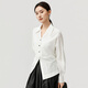 VIEA.ING shopping mall same style white shirt for women 2026 spring new style waist pleated shirt top white M