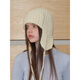 Shangxuan wool knitted warm ear protection woolen hat for women with rope and ghostly feeling flying hat winter new style rice camel