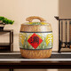 GUIG Jingdezhen Ceramic Rice Cylinder Bucket Jar 10/20 Jin Jin equals 0.5 kg Flour storage jar household sealed insect-proof and moisture-proof housewarming retro 50/Jin Jin equals 0.5 kg Ceramic/Rice Cylinder Wheat Full Character_ + Seal Ring