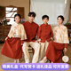 DOMIAMIAKIDS parent-child clothing Tang suit Chinese style Hanfu new Chinese style mother and daughter autumn and winter family of three family portrait New Year's greetings clothing for men orange (suit) spring and autumn 100 children's code