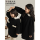 Youyou Girls 2025 Winter New Double-Sided Wool Long Wool Coat Fashionable Warm Little Fragrant Girl Suit Double-Sided Wool Coat Black D4773 100 cm