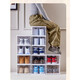 Shijanu installation-free thickened shoe rack foldable all-in-one shoe box transparent shoe cabinet storage box plastic dust-proof simple shoe cabinet three layers installation-free white