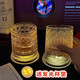 Luminous rotating whiskey glass, beautiful rotating decompression wine glass, tumbler, 360-degree rotating diamond cup, free luminous coaster