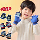 Wooden house children's gloves 3-6 years old winter boys half-finger flip cartoon fingerless baby boy thickened to keep warm and cold-proof A028 navy blue 3-5 years old