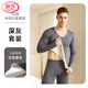 LangSha high-end thermal underwear men's seamless thickened cold-proof double-sided German velvet thin autumn clothes and long pants set autumn and winter warm denim blue L