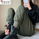 Woodpecker minus 40 degree cotton pants Harbin Xuexiang travel down pants women's outer wear winter high-end waterproof and cold-proof pants for skiing A 239 military green zip M