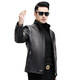 Fat Donglai Supermarket purchasing Haining leather jacket for men in autumn and winter with removable inner liner goatskin imitation deer pattern mink same style black 4XL